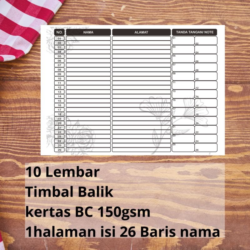 BUKU TAMU CUSTOM COVER FULL COLOR ISI 520 BARIS NAMA TAMU ACARA WEDDING MURAH TEBAL BISA PAKAI FOTO FREE DESAIN GUESTBOOK CUSTOM BAGUS - Gambar 2