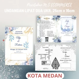 Undangan Kertas BC 150gsm Lipat 2 Ukuran 26x16 cm Undangan Pernikahan Khitanan Ngunduh Mantu